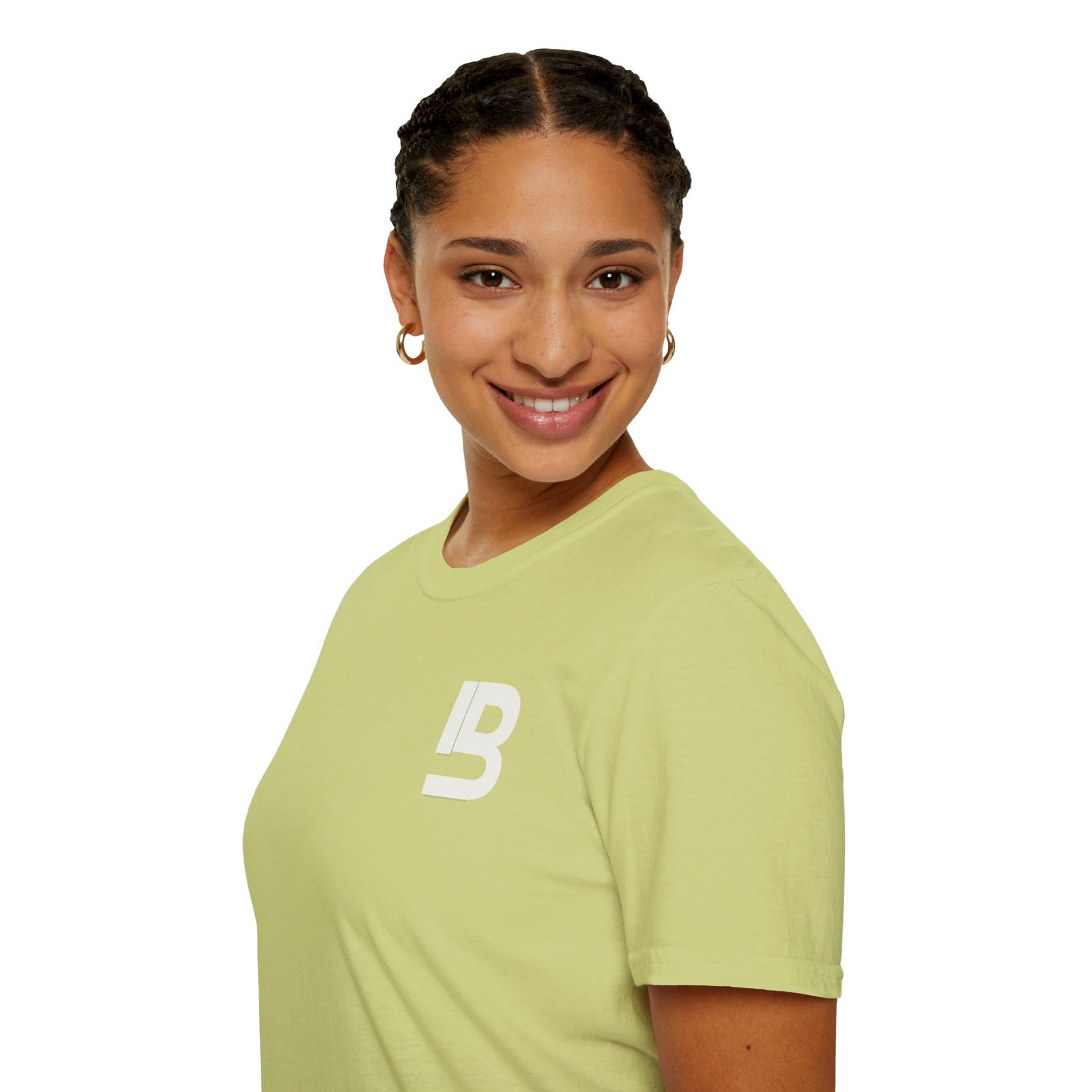 Lily Basics Pistachio Soft-style Tee| Minimal 'LB' Logo T-Shirt - Image 6