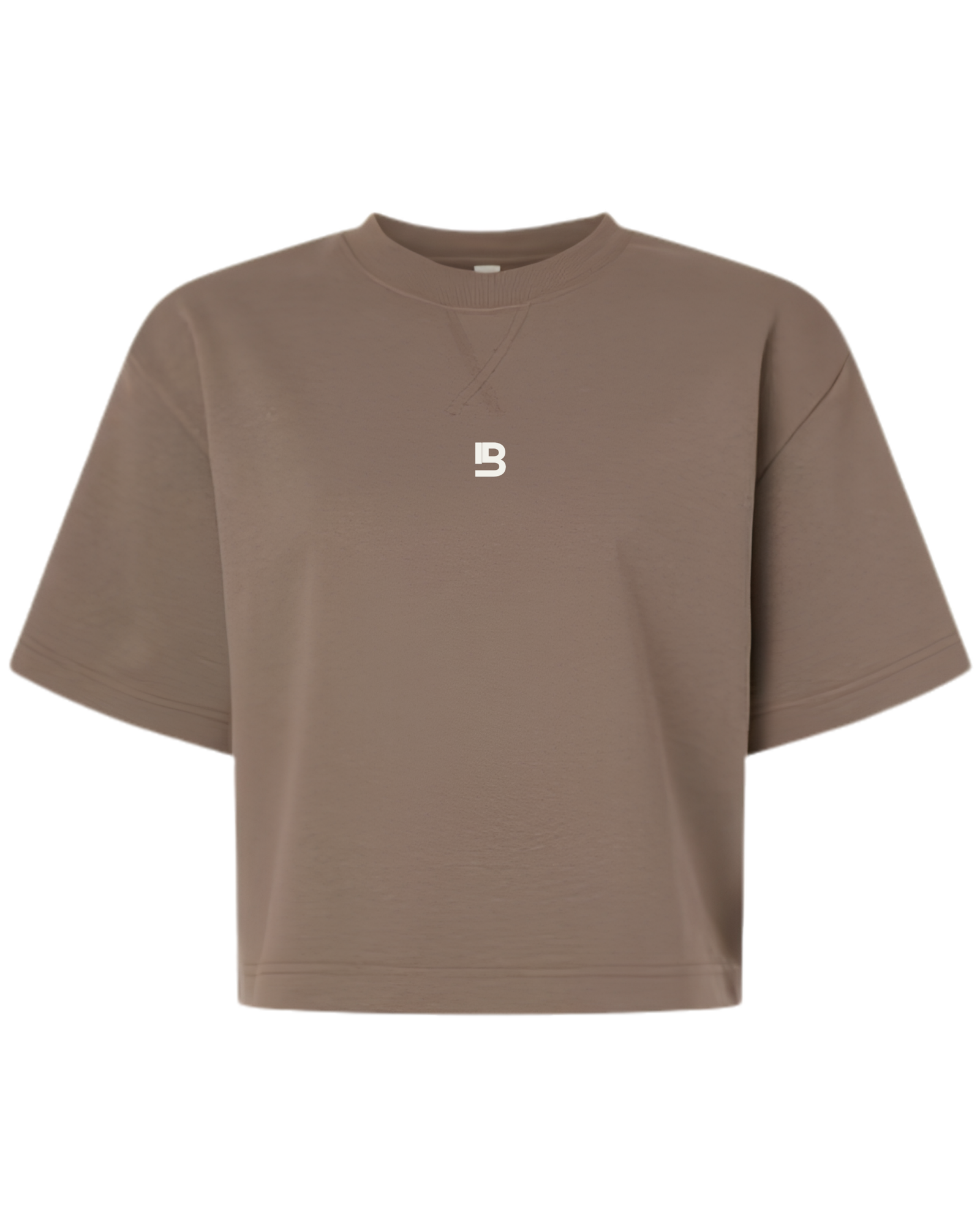 Women's Boxy French Terry Tee — Brown — Spooky Macron - Image 2