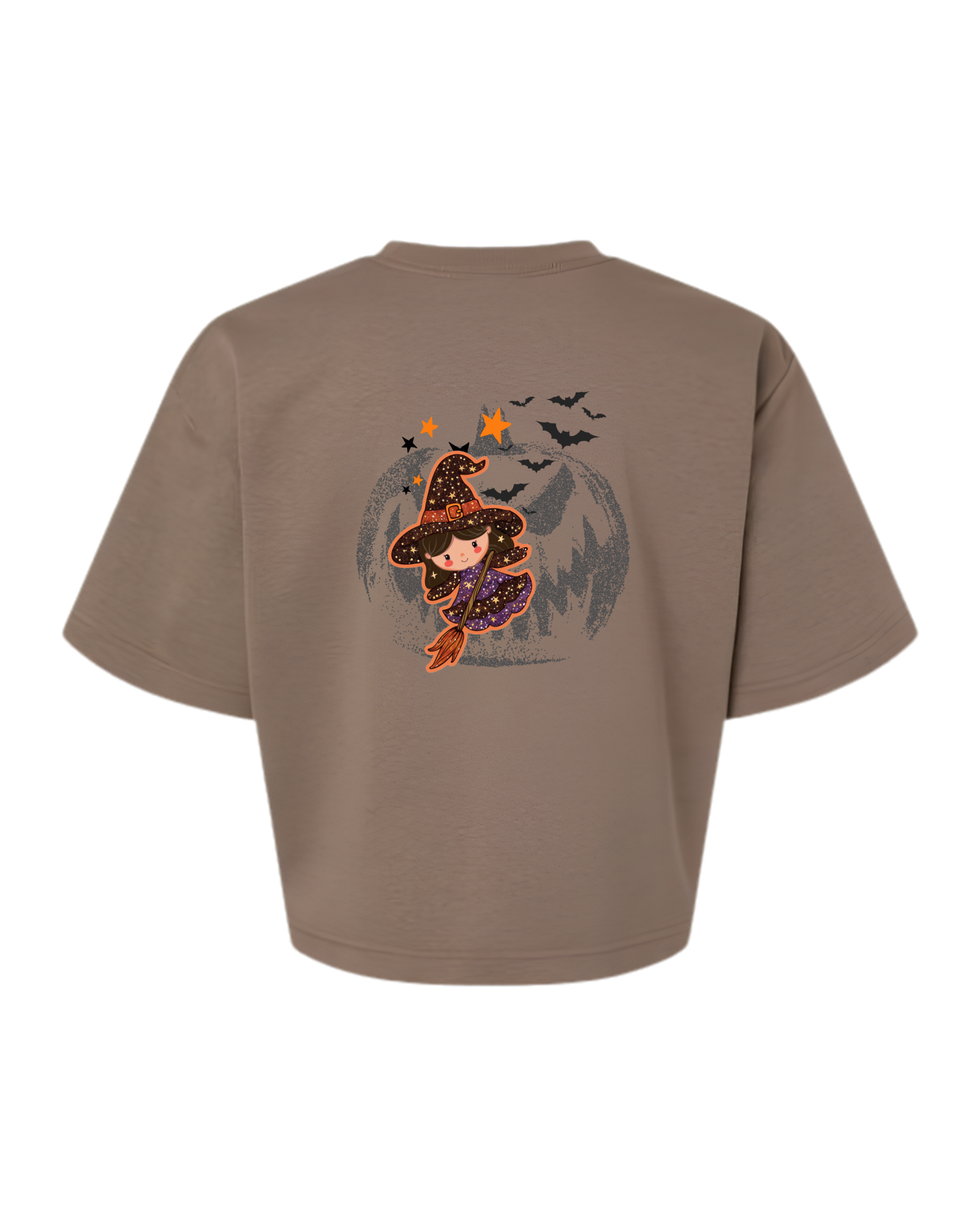 Women's Boxy French Terry Tee — Brown — Spooky Girl