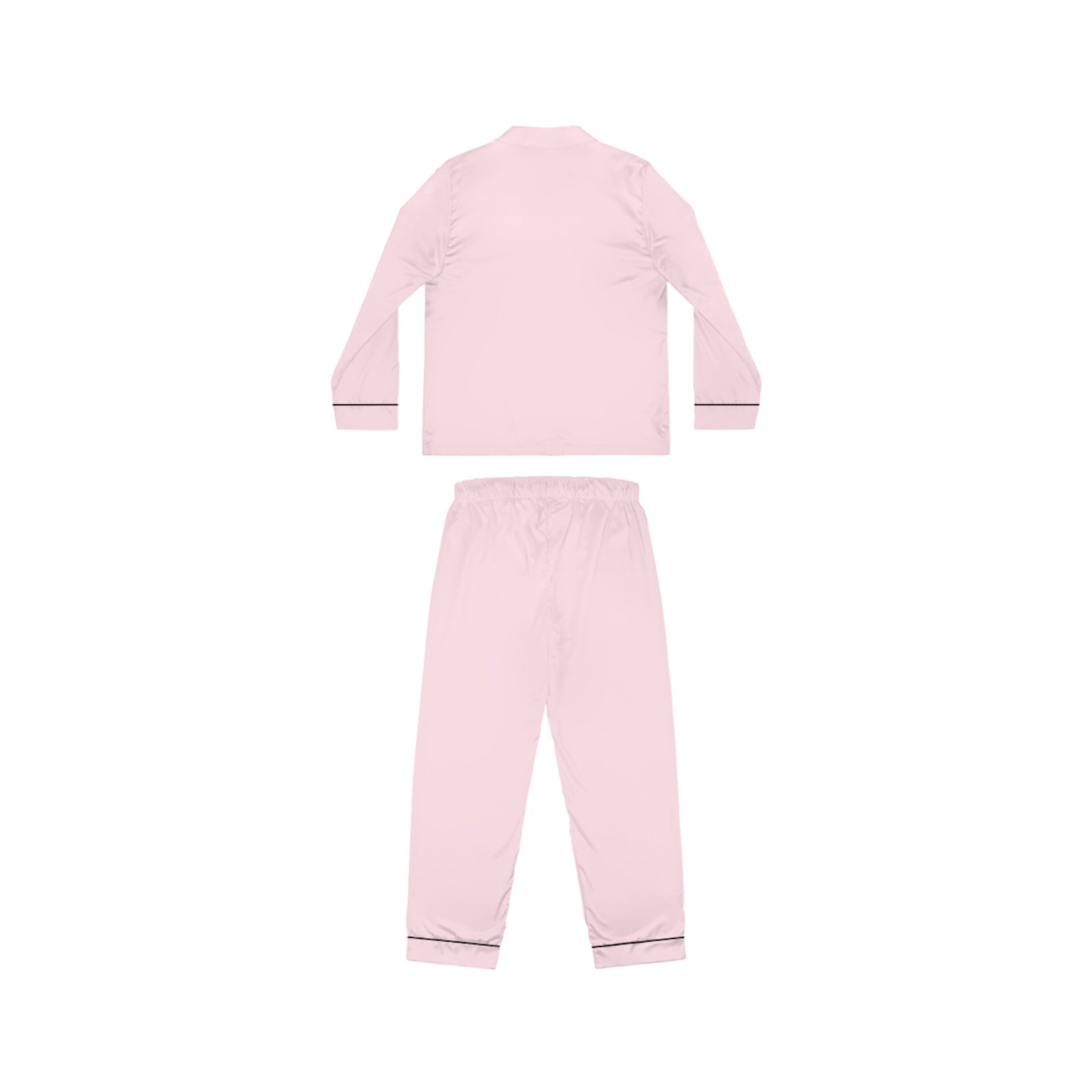 Pink Satin Pajama Set - 'XOXO' Bottle & Makeup Print Women’s Sleepwear - Image 3