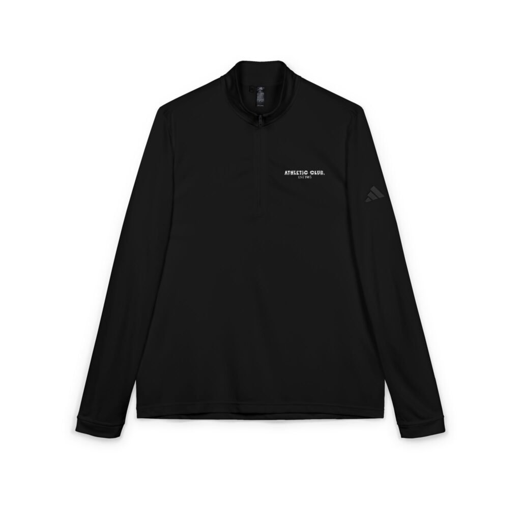 Adidas Custom Embroidered Quarter-Zip Pullover — Minimal Athletic Half-Zip Black