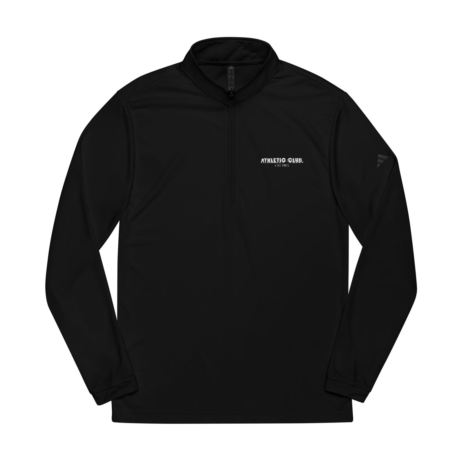 Adidas Custom Embroidered Quarter-Zip Pullover — Minimal Athletic Half-Zip Black - Image 2